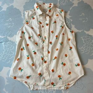 J. Crew Orange print blouse